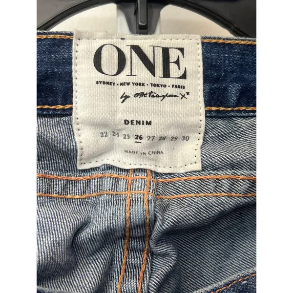 NWT One Teaspoon Sz 26 Lonely Boy Low Rise Frayed Hem Blue Denim Ankle Jeans - Image 2