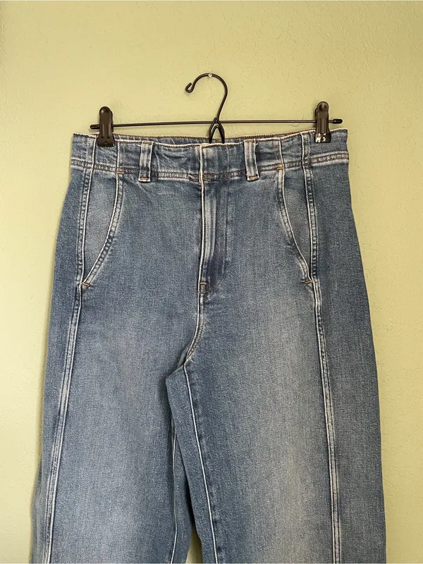 Madewell Tapered Denim Trousers Size 27 Calvert Wash Comfort Stretch High Rise - Image 7