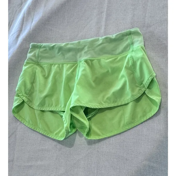 Lululemon Activewear Shorts 4 Green Speed Short Zip Pockets Built In Liner Logo - Image 6