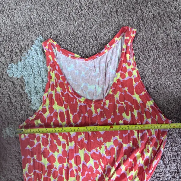GAP SPOTTED PRINT LAVA ORANGE Abstract Maxi Dress Elastic Waist w/ Drawstring 2X - Image 7