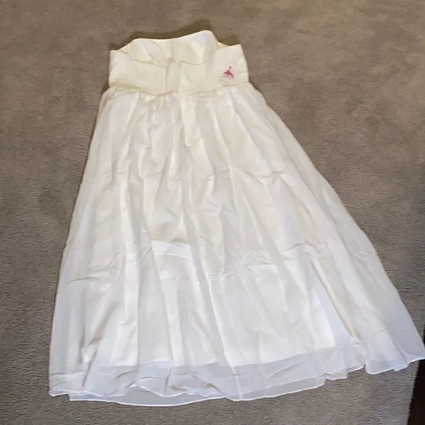 Women’s Elegant Ivory Strapless Full Length Chiffon Prom Party Formal Dress XXXL - Image 6