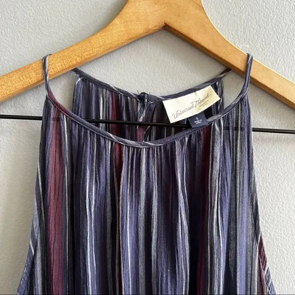 Universal Thread Women Striped Sleeveless Maxi Size Small Navy Blue - Image 8