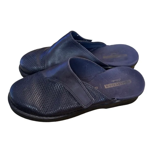 Clarks‎ Black Leather Clogs - Image 3