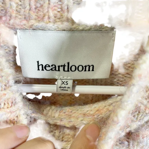 Heartloom XS Cable Knit Mock Neck Sweater Multicolor‎ Wool Blend - Image 3
