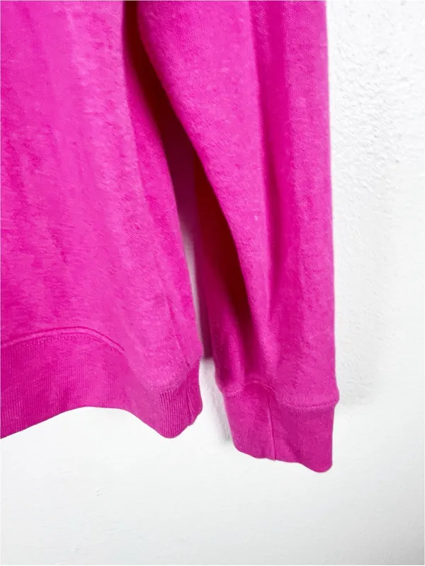 J. CREW Factory Pink Long Sleeves Accent Button Sweater Size Medium Vibrant Boho - Image 4