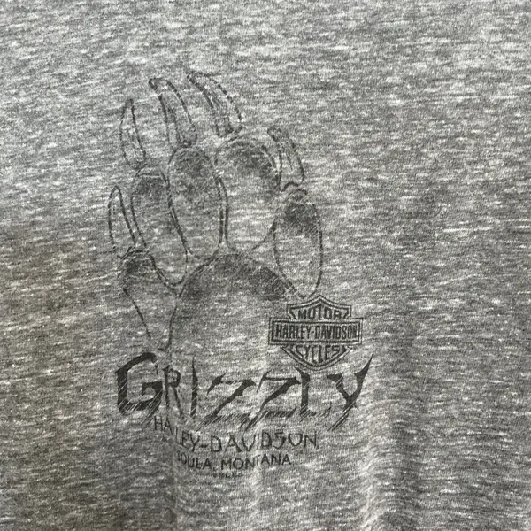 Harley-Davidson Womens Grizzly Missoula‎ Montana Rhinestone Winged Skull Top S - Image 4