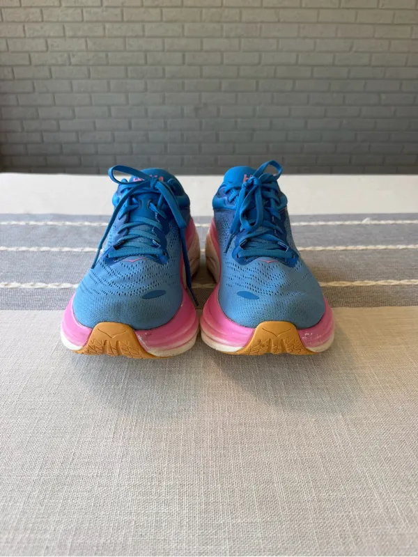 Hoka Bondi 8 Running Shoes Blue Pink Women’s Size 10.5 - Image 4