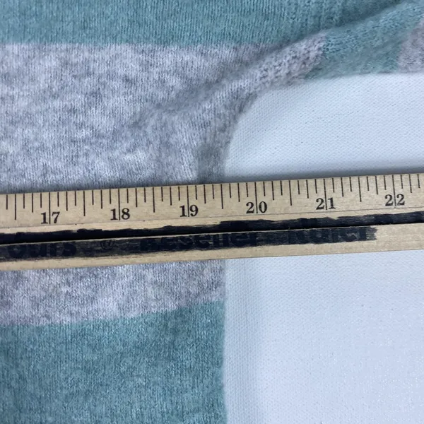 J Crew Sweater Womens XS Gray Green‎ Stripe Turtleneck Merino Alpaca Knit - Image 4