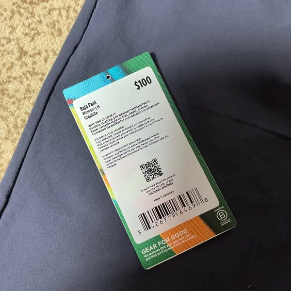Cotopaxi Baja Pant Womens‎ M Graphite Gray Granola Girl Weather Resistant Hiking - Image 2