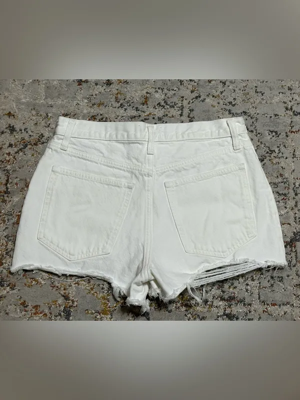 ABERCROMBIE & FITCH Annie high rise shorts white size 6/28 - Image 10