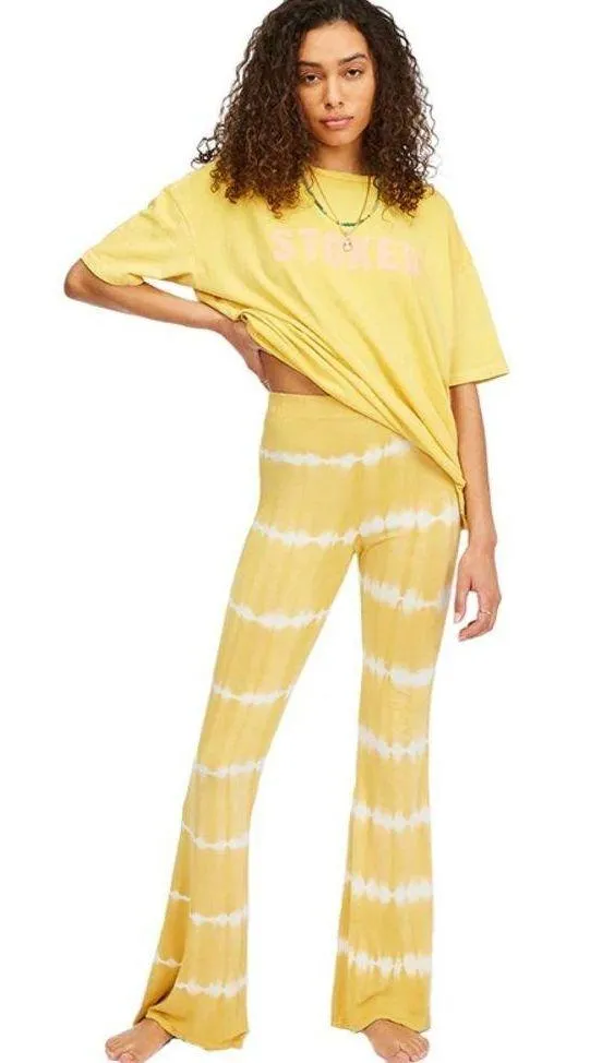 Billabong Sunburst Wave Yellow Flare Pants - Image 3