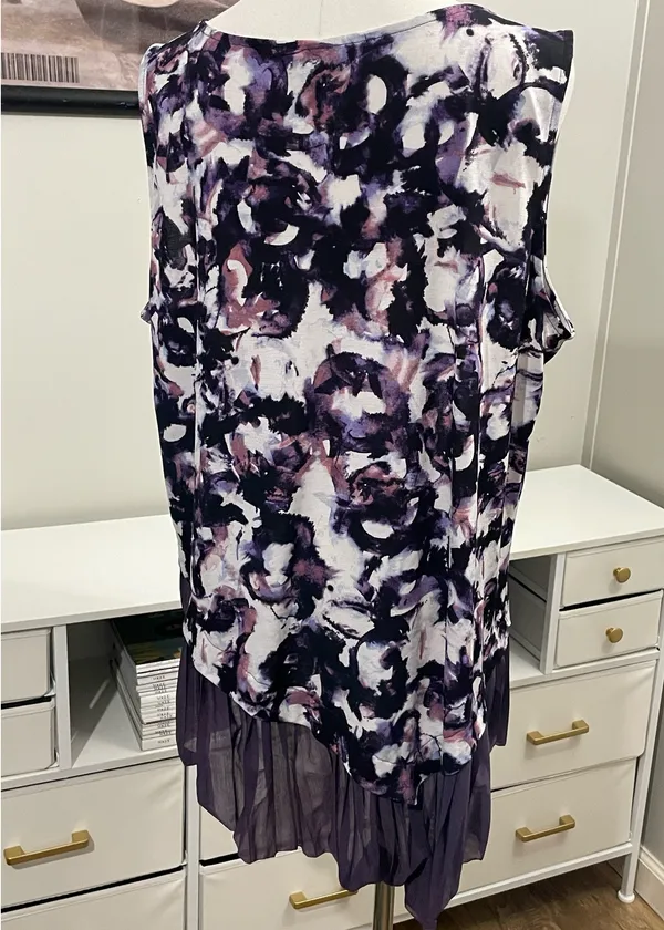 Simply Vera Vera Wang Asymmetrical Abstract Blouse (XL) - Image 3