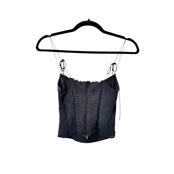 REFORMATION Cropped Camisole Black Sz 0‎ - Image 4