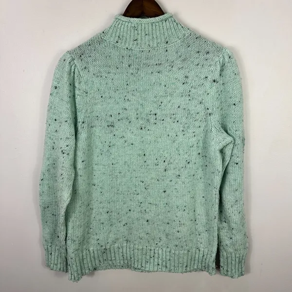 Talbots Mint Cable Knit Sweater L Fisherman‎ Old Money Coastal Grandma Preppy - Image 3