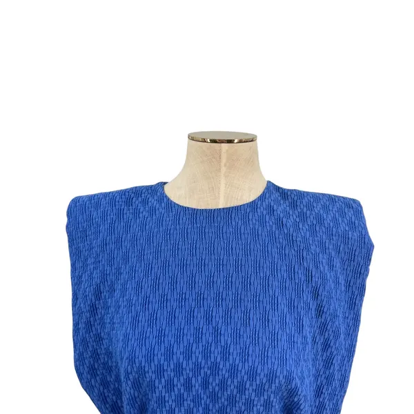 Amanda Uprichard Kenwood Dress Mini Textured Belted‎ Mirtillo Blue Size XS - Image 4