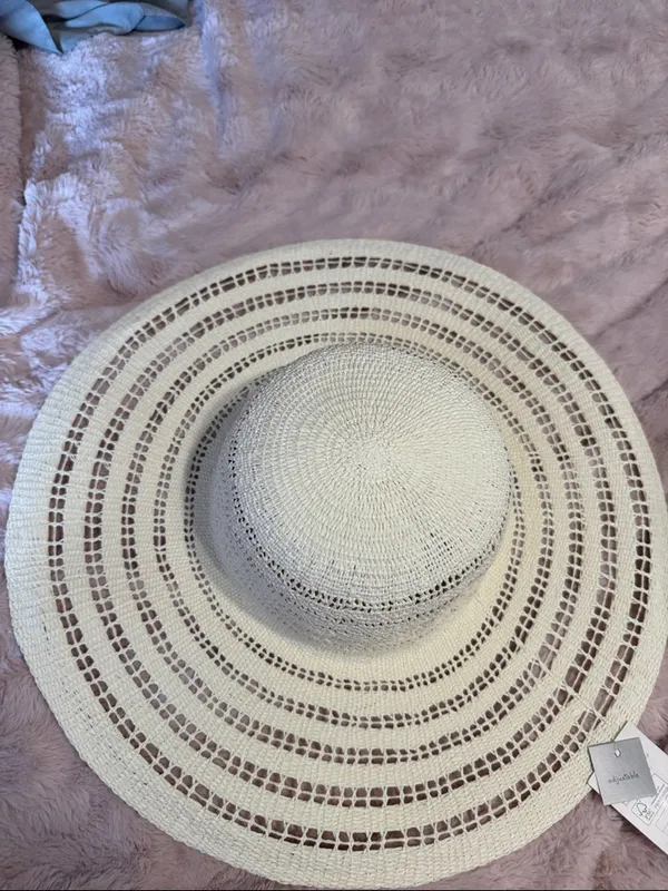 a new day‎ Crochet Wide-Brim Sun Hat - Cream - Image 5