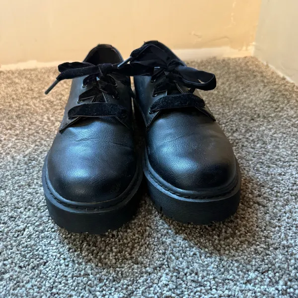 Portland Hattie Black Oxford Loafer Velvet Tie Women’s‎ 9.5 Schoolgirl Trendy - Image 5