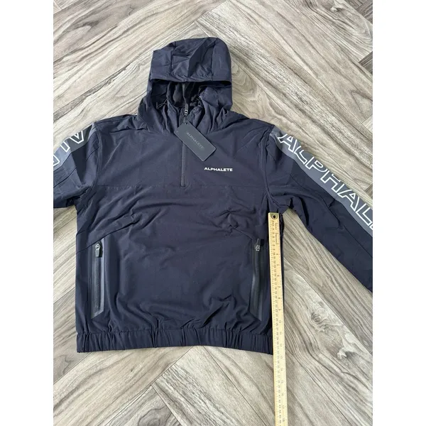 ALPHALETE Women’s EXP Tech Windbreaker- Black Matter, Size Small - Image 4