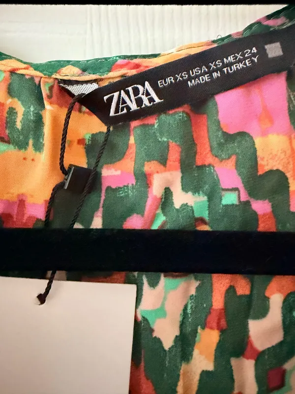 Zara Printed Cutout Bohemian Maxi Dress, Size XS - Image 7
