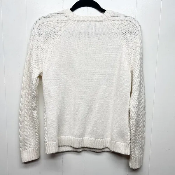 Abercrombie & Fitch Cable Knit Crew Neck Women's Fisherman Sweater Size Small - Image 9