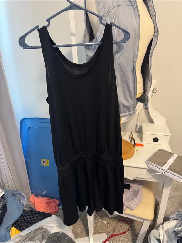 Black Sleeveless Drawstring Waist romper - Women - Image 3