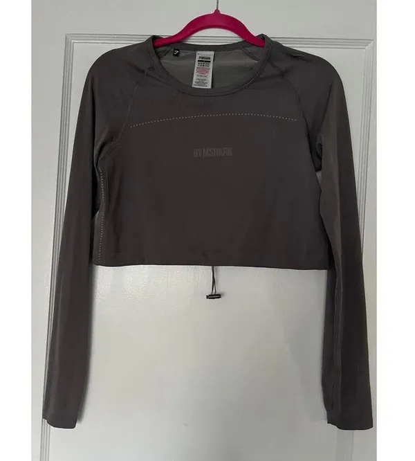 Gymshark Women's Cropped Long Sleeve Top - Size S - Image 8