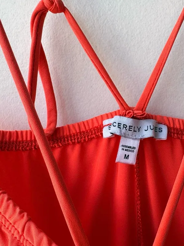 Sincerely Jules Orange maxi dress with cami halter straps - Image 4