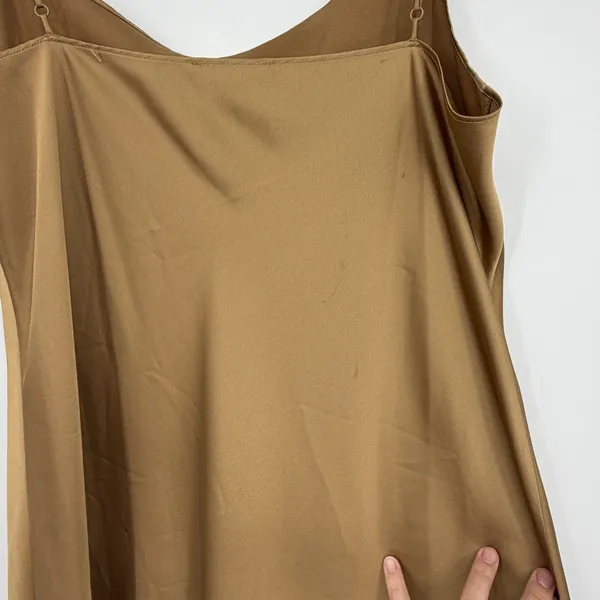 J Crew Gwyneth Slip Dress Brown Luster Charmeuse Cowl Neck - Image 3