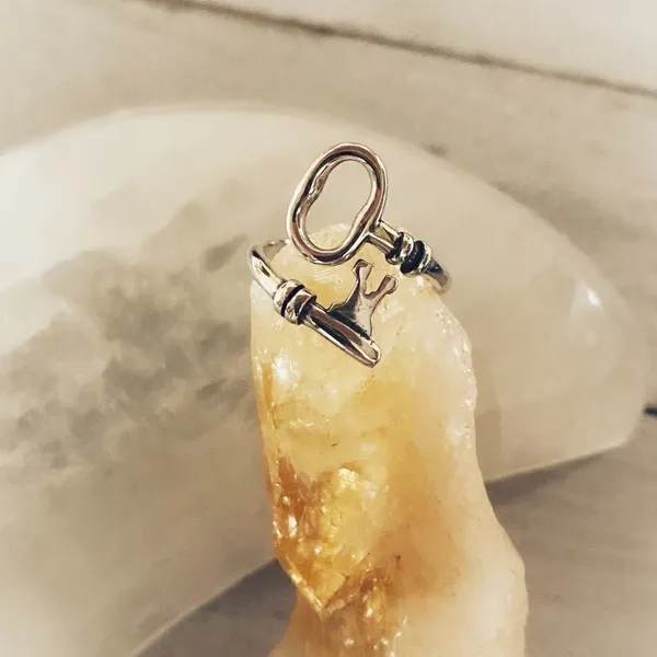 Wrap Around Key Sterling Silver Ring Adjustable 6 - Image 5