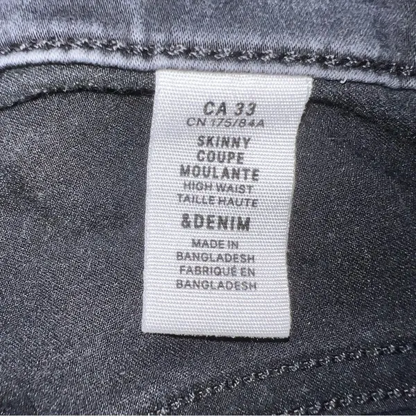 &Denim Women's Black Skinny Curvy High Rise Denim Jeans Size 33 - Image 9