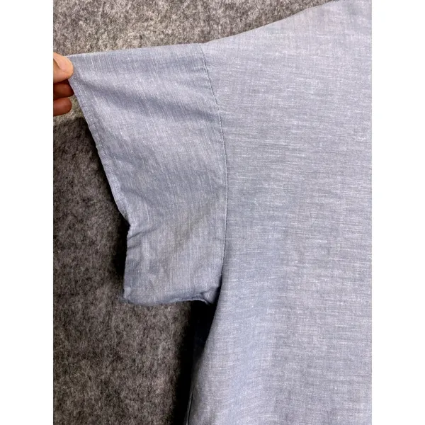 COS Minimalist Light Blue Tunic Top S Boxy Summer Cotton Blend Blouse‎ Pocket - Image 4