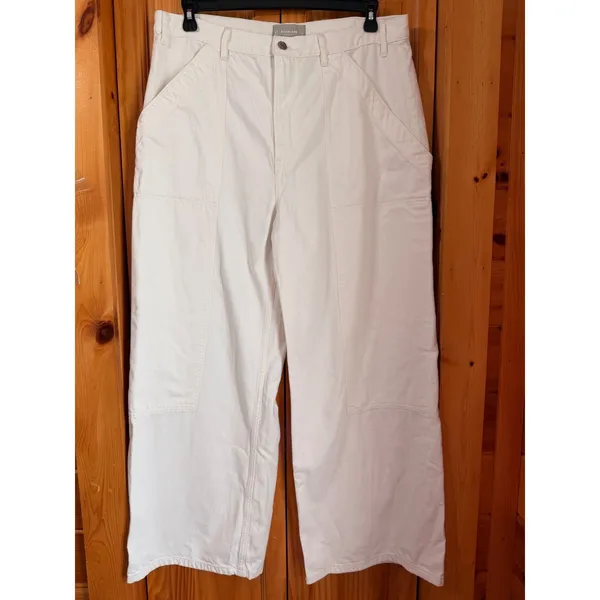 Everlane The Carpenter Jean Bone White Wide Leg Organic Cotton Pants Womens 33 - Image 2