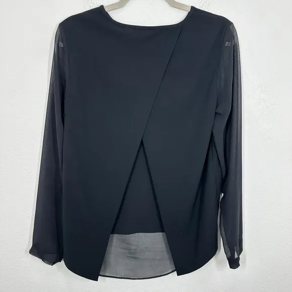 Rag & Bone Black Sheer Sleeve Open Back Blouse Contemporary Gothic Whimsigoth - Image 2