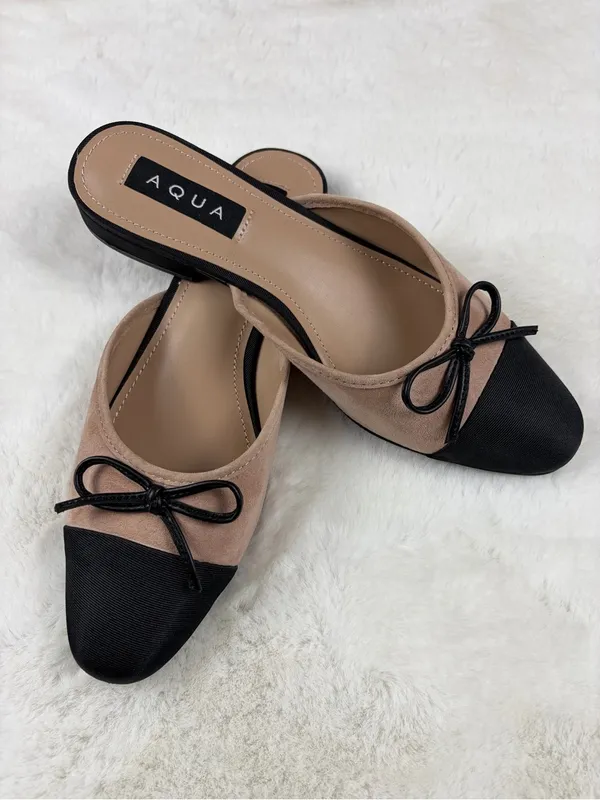 AQUA Ballet Snip Toe Flats NEW Black/Nude 6 - Image 5