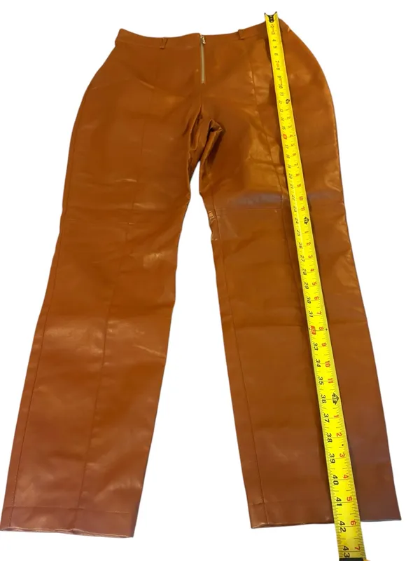 Lovers and Friends Georgie Pant in Chestnut Brown Womens Large Faux Leather - Image 11