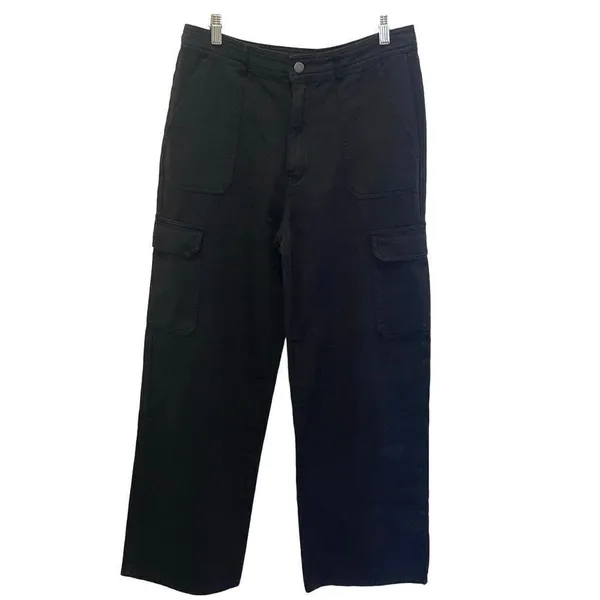 Apricot Lane Double Zero Womens High Rise Wide Leg Cargo Pants Black Medium NWOT - Image 3