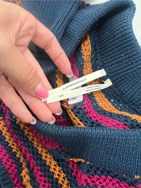 Anthropologie Multicolor Striped Knit Set Size XXS - Image 3