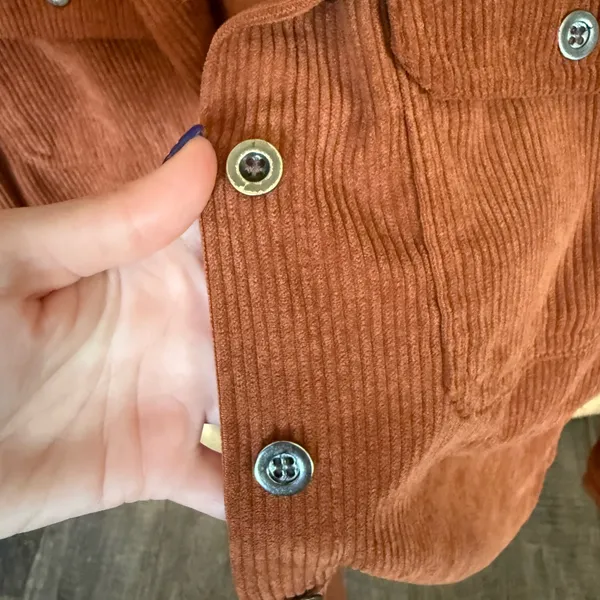 Velvet Heart Burnt Orange Corduroy Button Up Shacket - Image 5