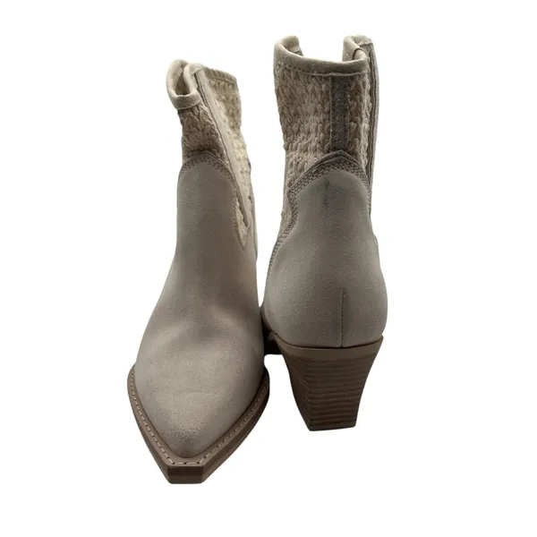 Dolce Vita Ivory Suede Crochet Western Cowboy Boho Pointed Toe Ankle Boots 6.5 - Image 7