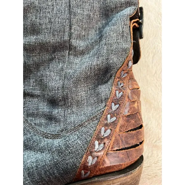 Lane Women's Western Boots Size 8 Gray Mid-Calf Block Heel Pointed Toe - Image 5