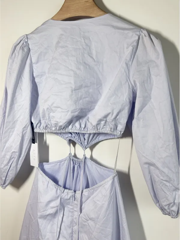 ASTR The Label Rosewood Cutout Waist Midi Dress Light Blue Size S NWT - Image 14