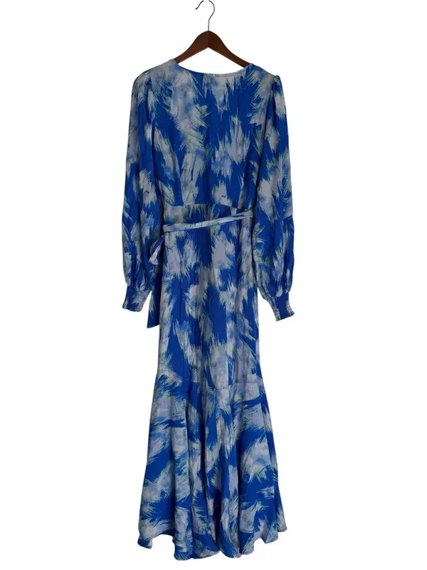 Flying Tomato Long Sleeve Maxi High Low Ruffled Hemline Wrap Dress Size M - Image 4