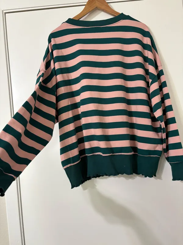 Peach Love Striped Flowy Long Sleeve Top - Image 2