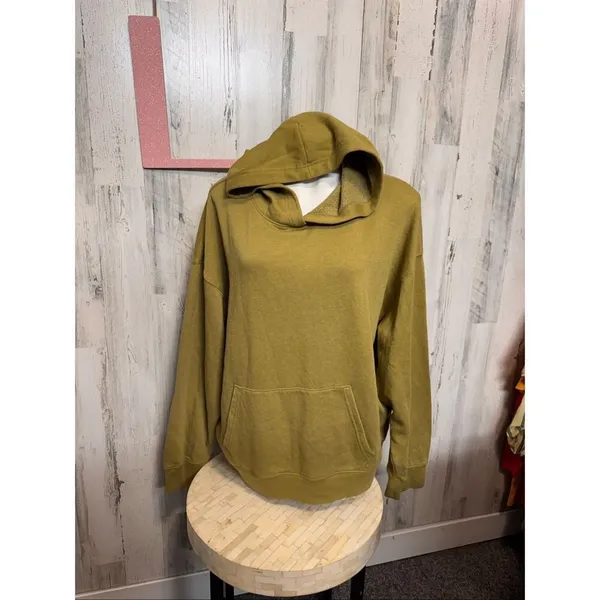 PINK Victoria’s Secret Olive Mustard Green Oversized Hoodie Women’s XL - Image 6