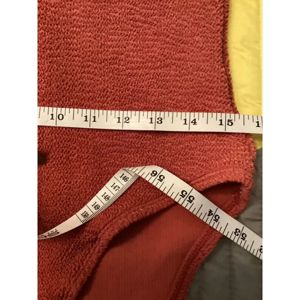 Primark One Shoulder Crinkle Rust Burnt Orange One Piece Bathing Suit XL - Image 5