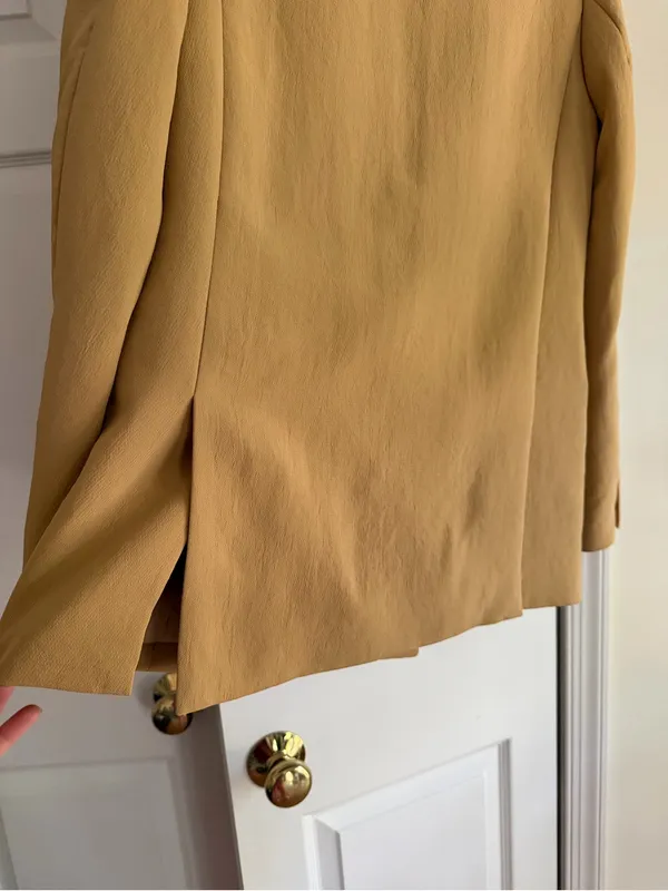 Wilfred Aritzia Camel Double Breasted Blazer Size 2 Tailored Neutral Jacket - Image 8