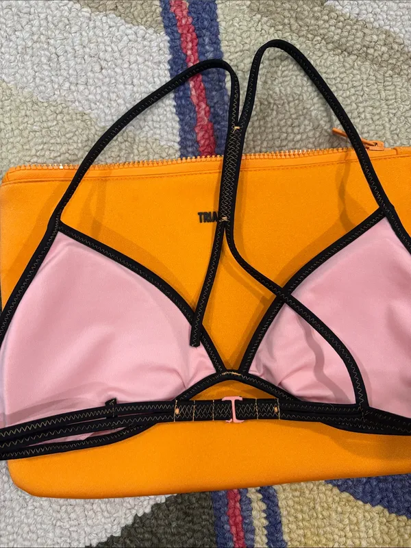 Orange Triangl Bikini Top and Bag FLAW - Image 3