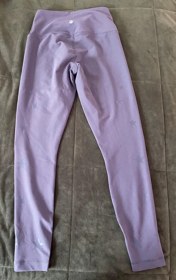 90 Degrees by Reflex Light Purple Star Leggings - Image 3
