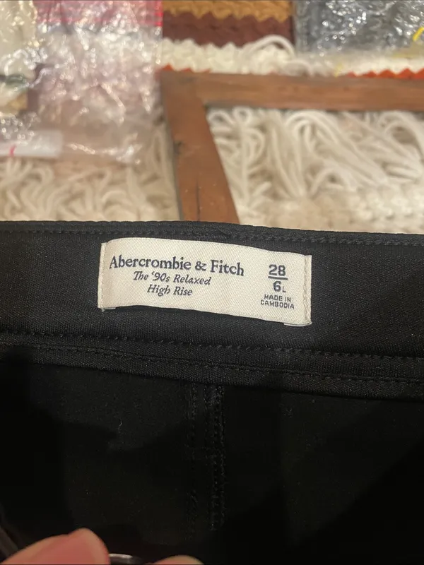 Women’s Black Faux Leather relaxed fit pants - Abercrombie & fitch - Image 4