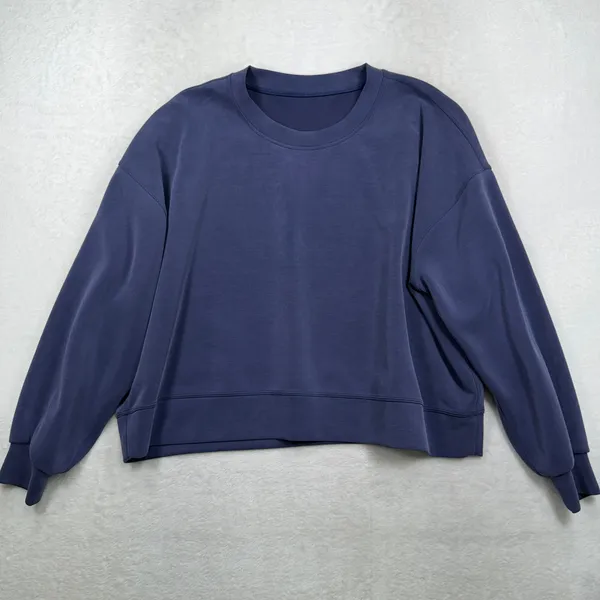 Lululemon XL Perfectly Oversized Cropped Crew Softstreme Night Sea Sweatshirt - Image 4